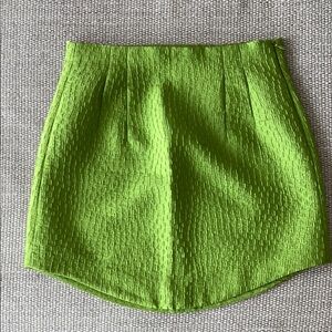 Vibrant Green Textured Skirt
